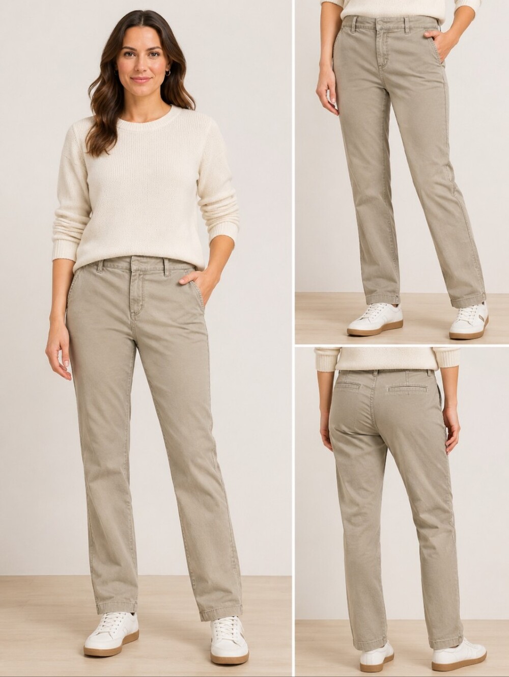 J.Crew Chino Pants Womens 10 Sage Green Straight Leg Cotton‎ Twill Trousers